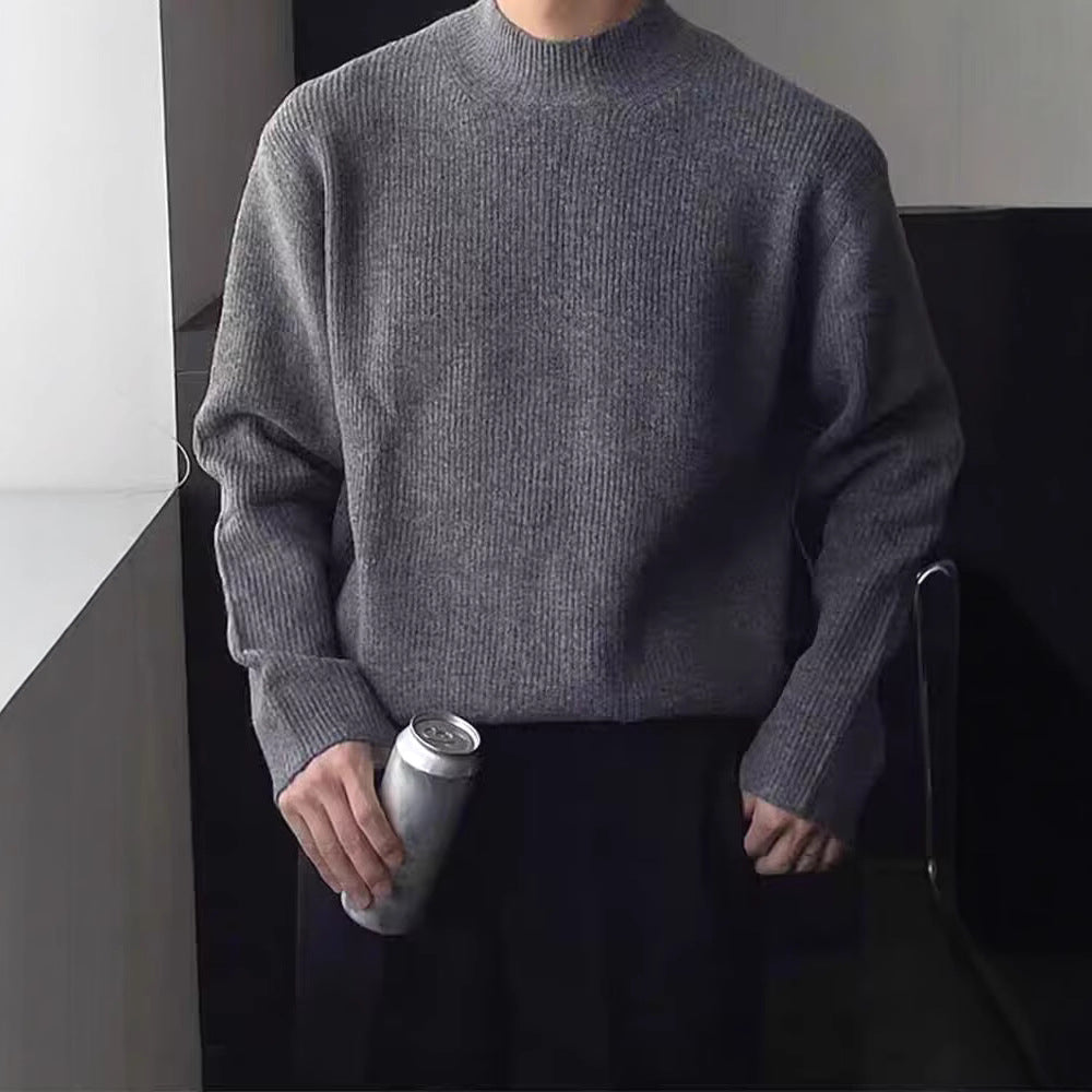 Men's Cozy Wool Sweater - Premium Warmth & Comfort Dark Gray