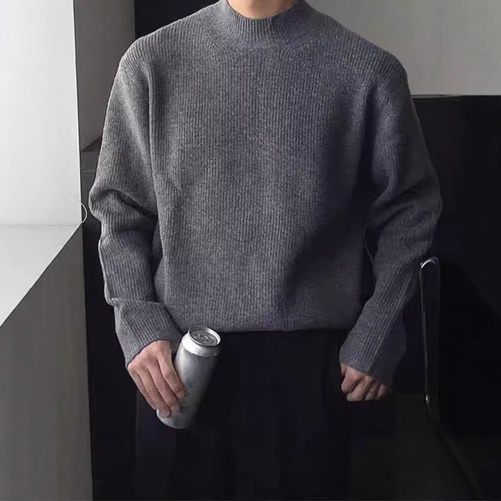 Men's Cozy Wool Sweater - Premium Warmth & Comfort Dark Gray