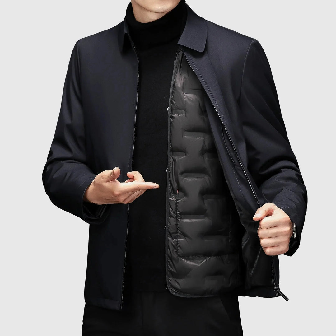 Men's Down Jacket with Turn-Down Collar