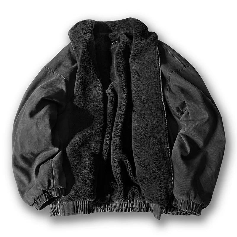 Men's Fleece-Lined Padded Jacket Gray