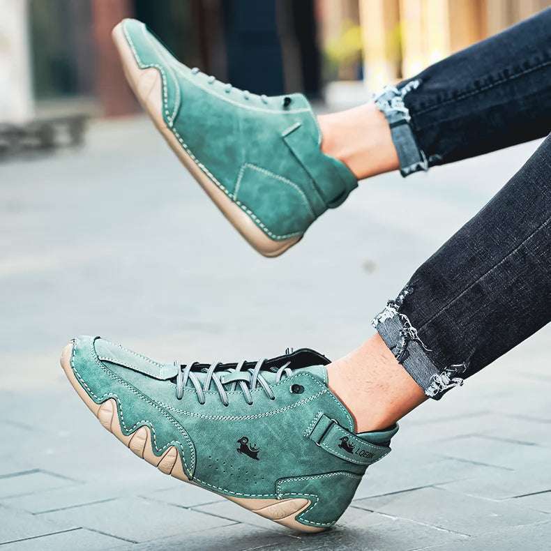Men's Genuine Leather Italian Shoes Green