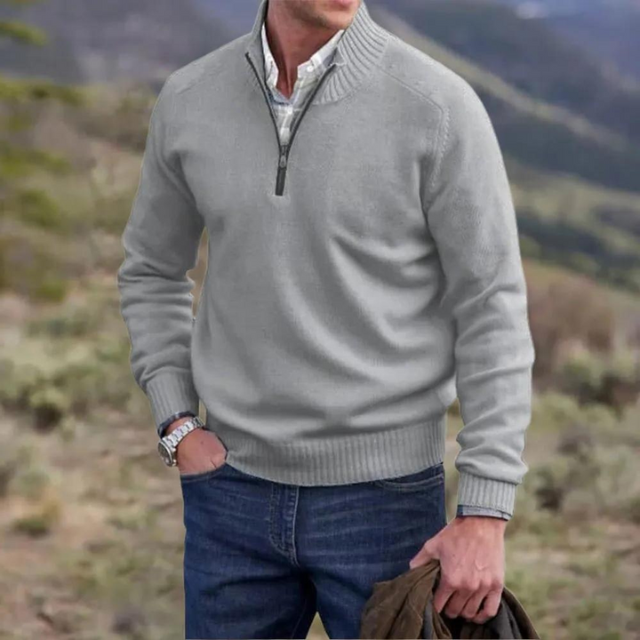 Men's Half Zip Knit Sweater for Casual Everyday Comfort