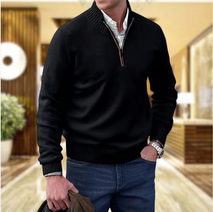 Men's Half Zip Knit Sweater for Casual Everyday Comfort