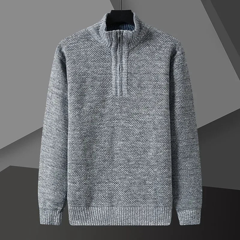 Men's Half Zip Pullover Light Gray