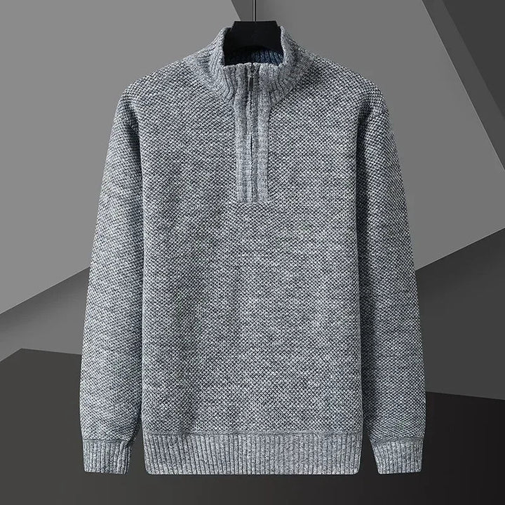 Men's Half Zip Pullover Light Gray