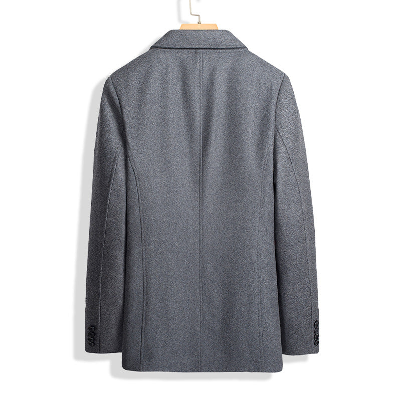 Men's Hip-Length Regular Fit Collared Coat – Classic Comfort-MODAUTLET