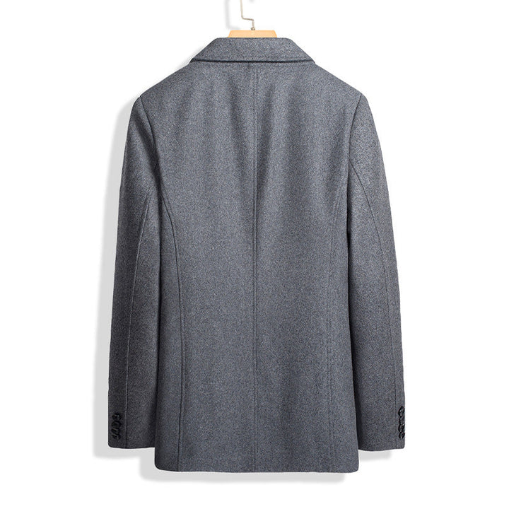 Men's Hip-Length Regular Fit Collared Coat – Classic Comfort-MODAUTLET
