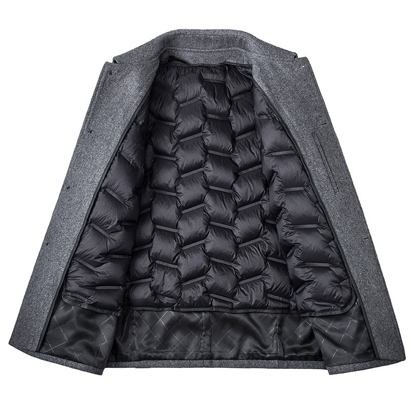 Men's Hip-Length Regular Fit Collared Coat – Classic Comfort-MODAUTLET