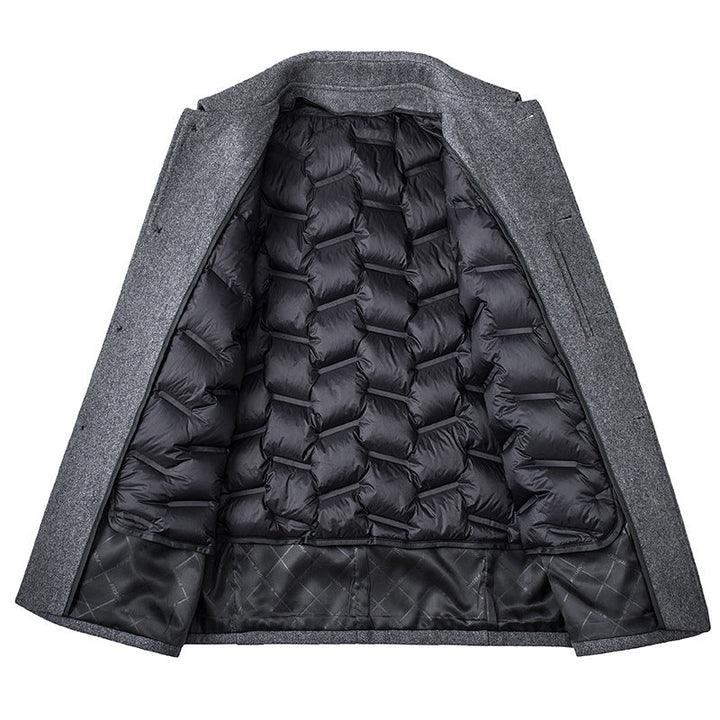 Men's Hip-Length Regular Fit Collared Coat – Classic Comfort-MODAUTLET