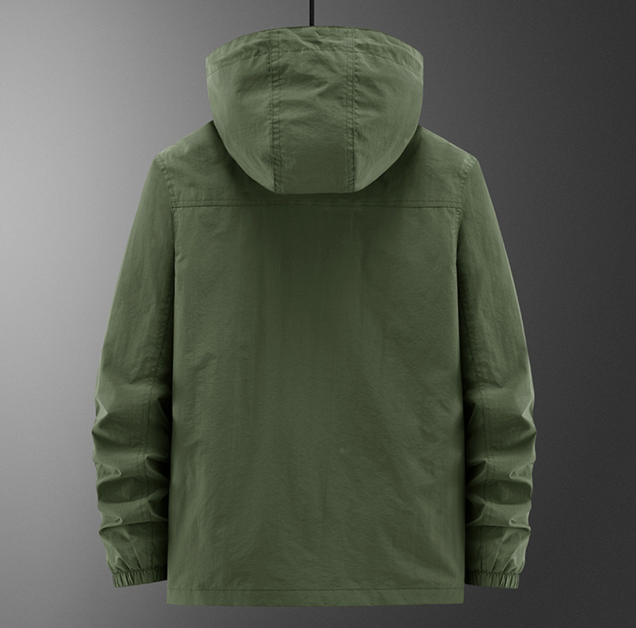 Men's Hooded Jacket with Double Zipper