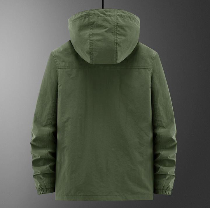 Men's Hooded Jacket with Double Zipper