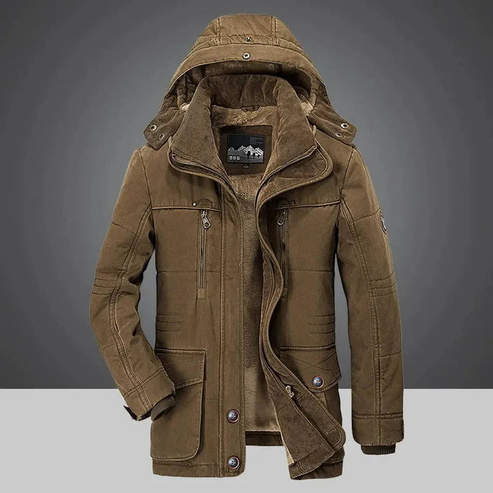 Men's Hooded Padded Coat Brown