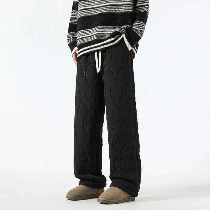 Men's Insulated Quilted Fleece-Lined Pants for Warmth