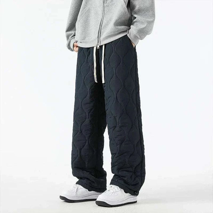 Men's Insulated Quilted Fleece-Lined Pants for Warmth