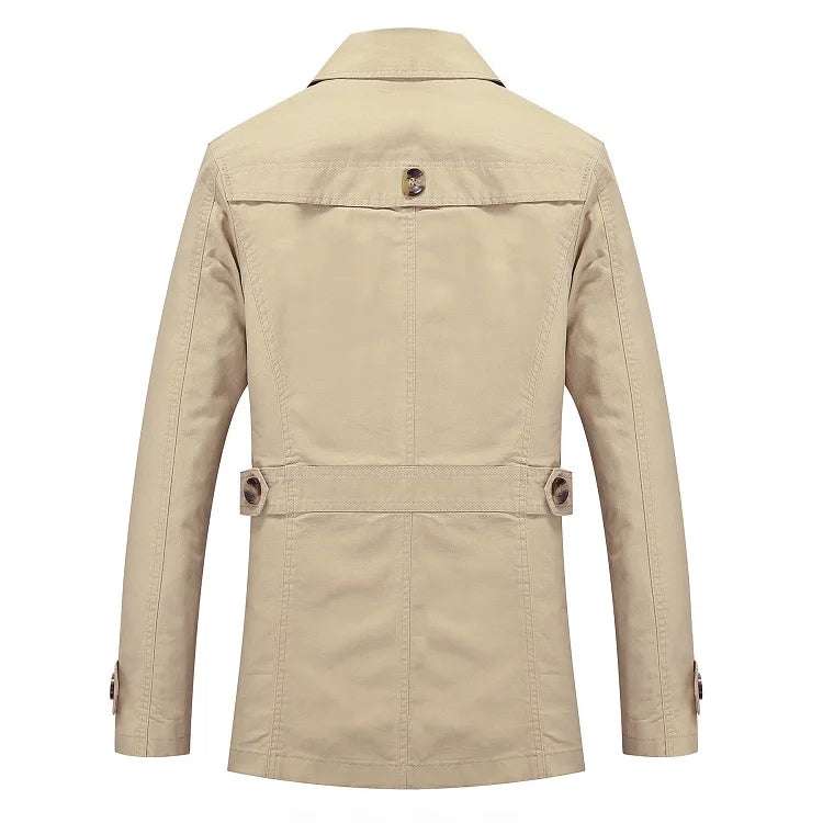 Men's Knee-Length Trench Coat with Belt – Timeless Style & Comfort-MODAUTLET