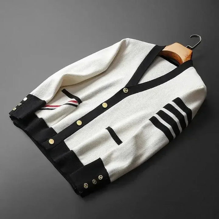 Men's Knit Cardigan - Avery Style White