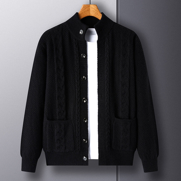 Men's Knit Cardigan - Monaco Style Black