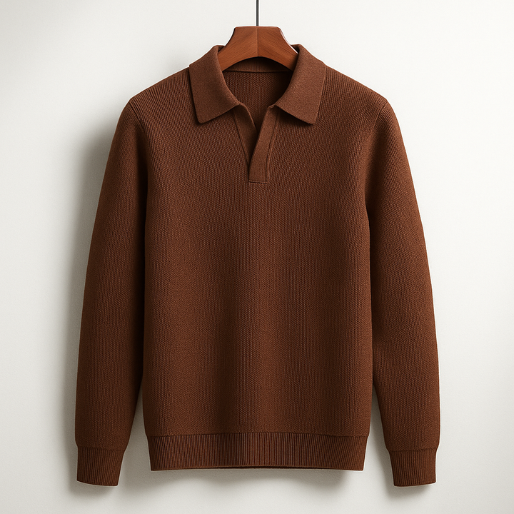 Men's Knit Sweater - Princeton Style Brown