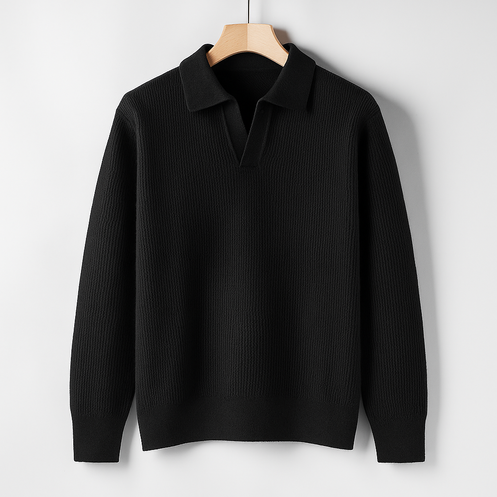 Men's Knit Sweater - Princeton Style Black