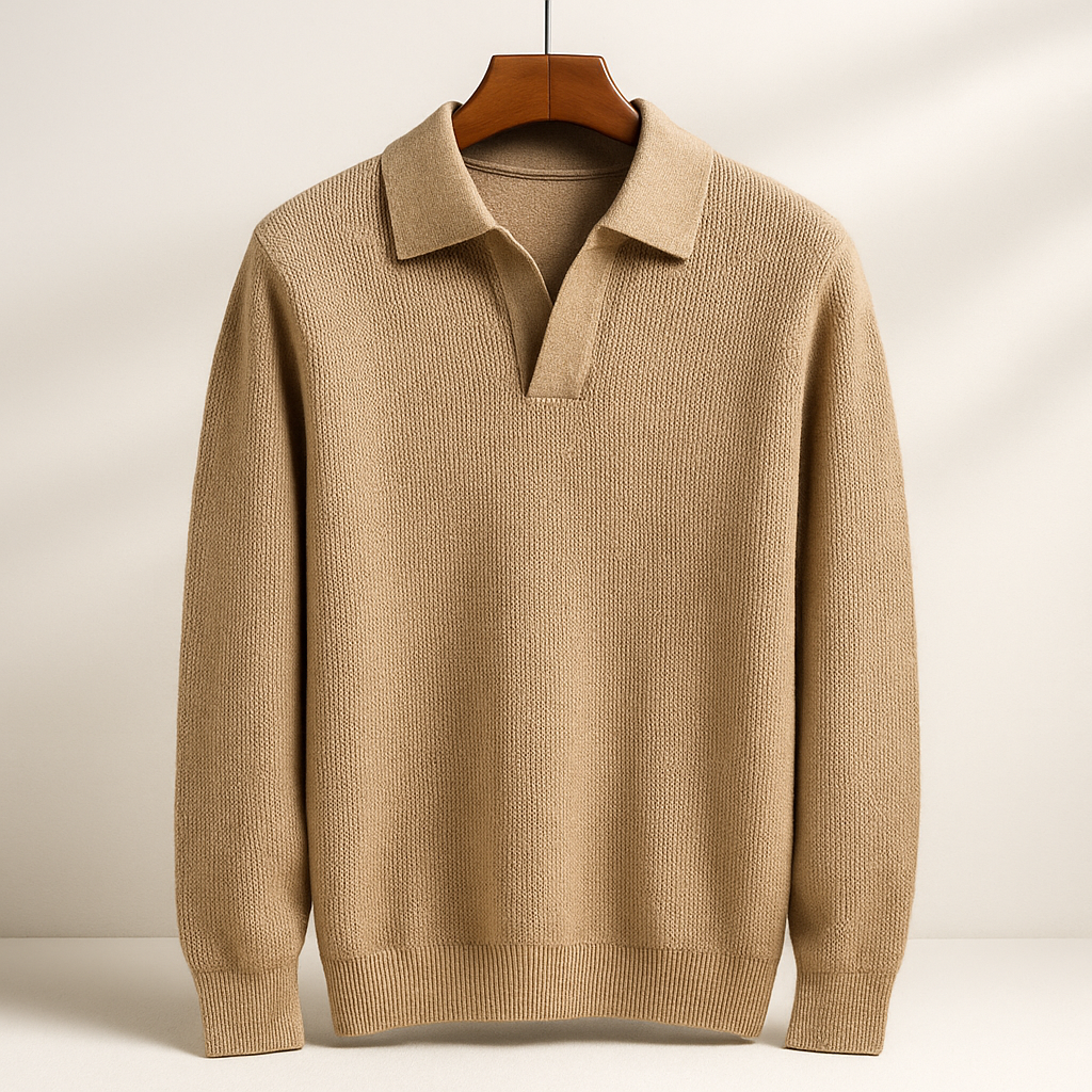 Men's Knit Sweater - Princeton Style Khaki