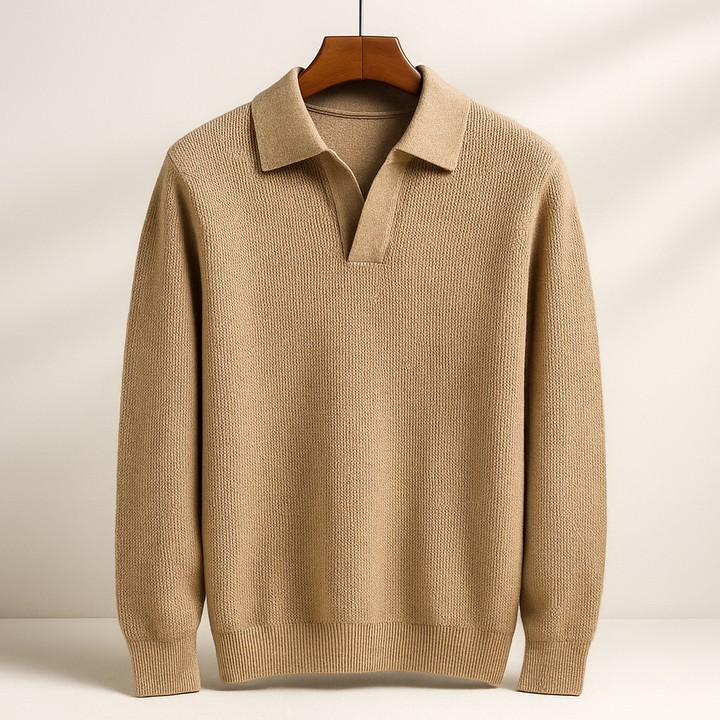 Men's Knit Sweater - Princeton Style Khaki
