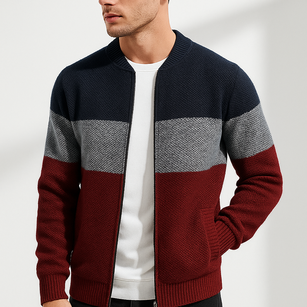 Men's Knit Sweater - Stylish and Comfortable Design Red