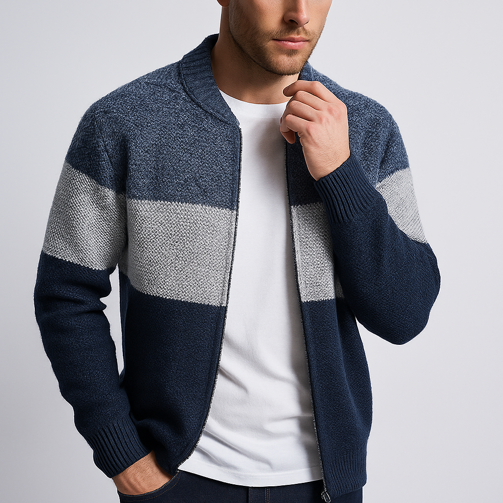 Men's Knit Sweater - Stylish and Comfortable Design Navy Blue