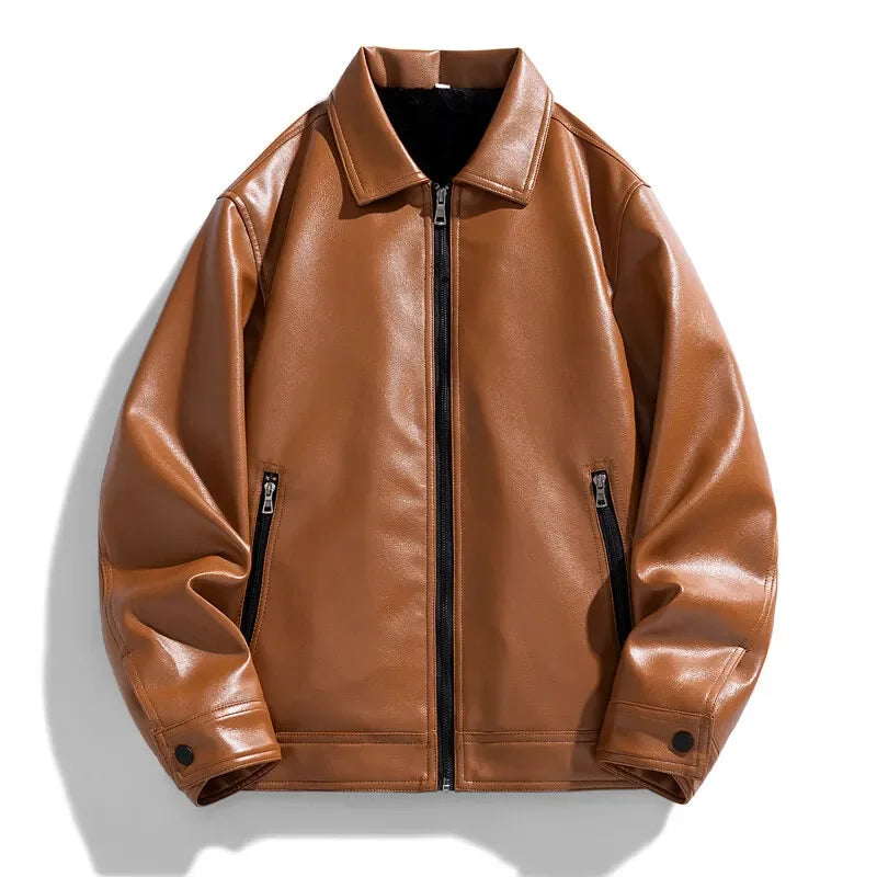 Men's Leather Upper Wear Jacket Brown