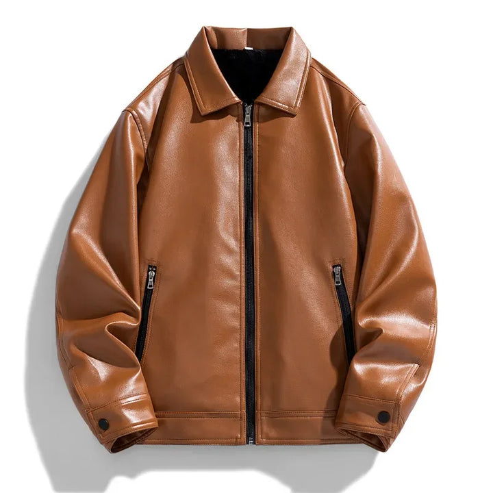 Men's Leather Upper Wear Jacket Brown