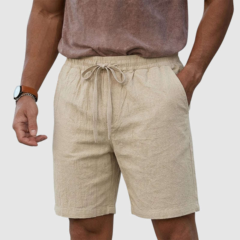 Men's Linen Beach Shorts - Drawstring Summer Vacation Wear-MODAUTLET