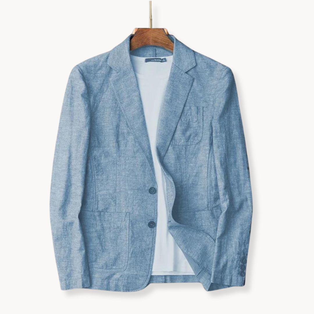Men's Casual Blazer Jacket with Lapel Collar
