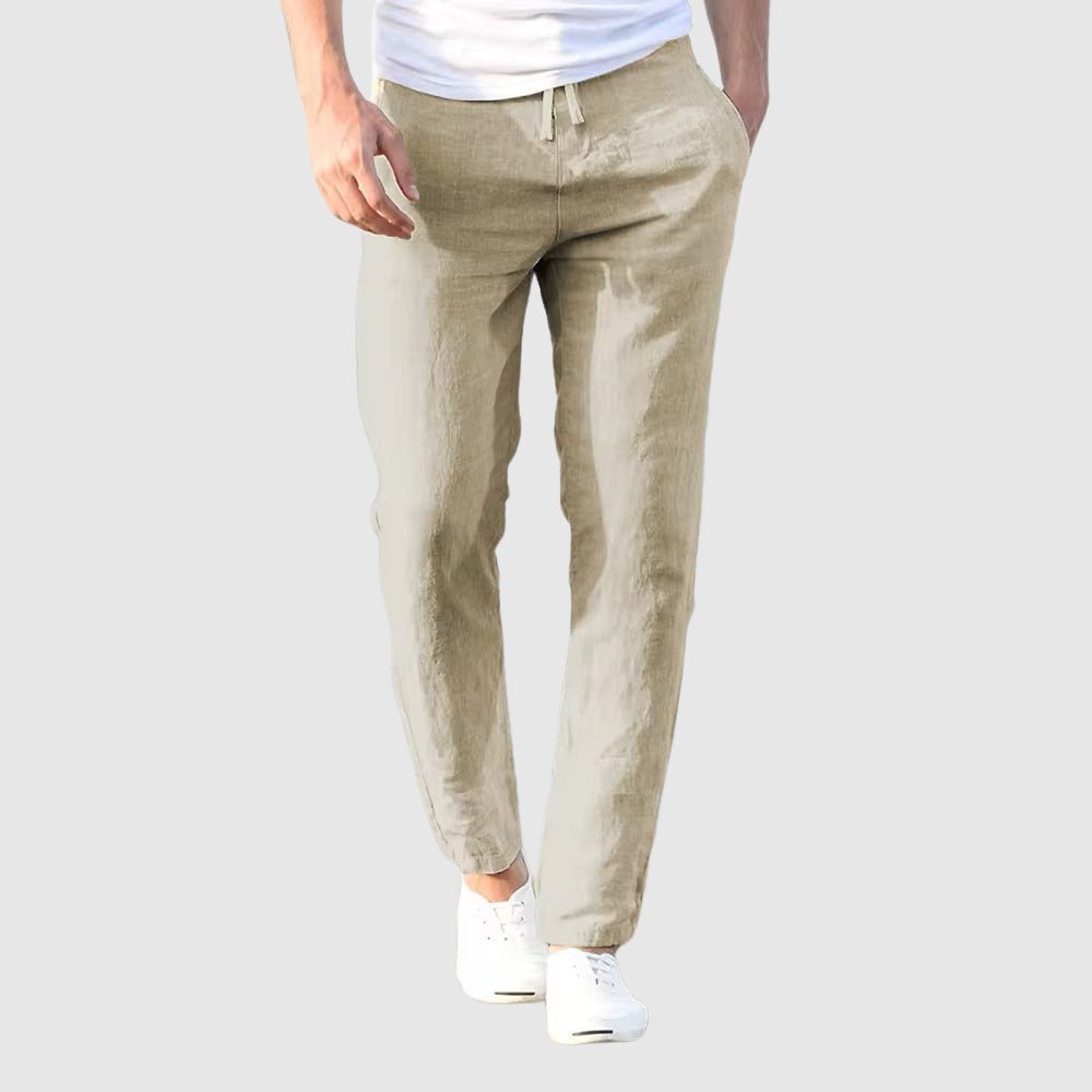 Men's Linen Trousers - Stylish and Comfortable Beige