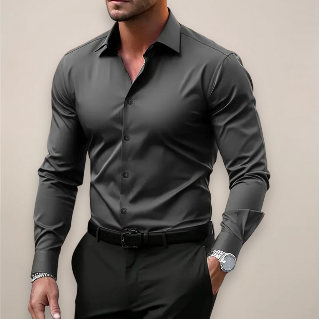 Men's Slim Fit Formal Long Sleeve Button-Down Shirt