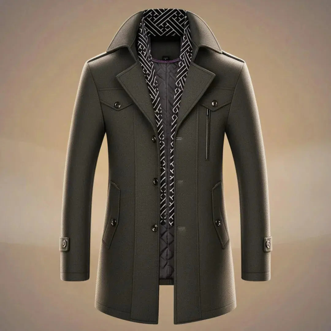 Men's Long Wool Overcoat - Stylish & Warm Outerwear-MODAUTLET