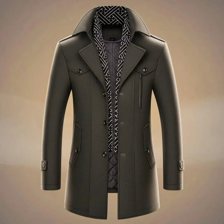 Men's Long Wool Overcoat - Stylish & Warm Outerwear-MODAUTLET