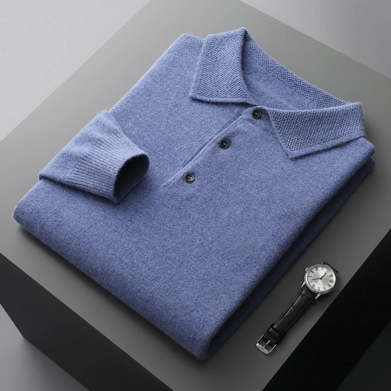 Men's Luxe Knit Sweater Blue