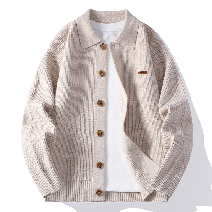Men's Merino Fleece Jacket - Warm & Stylish Outerwear Beige