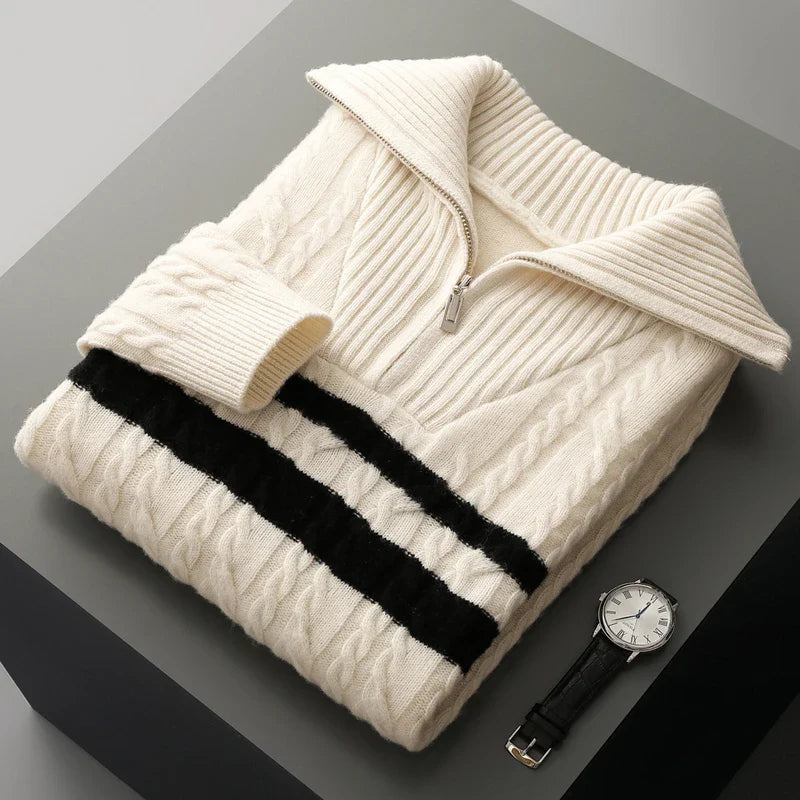 Men's Merino Wool Pullover Beige