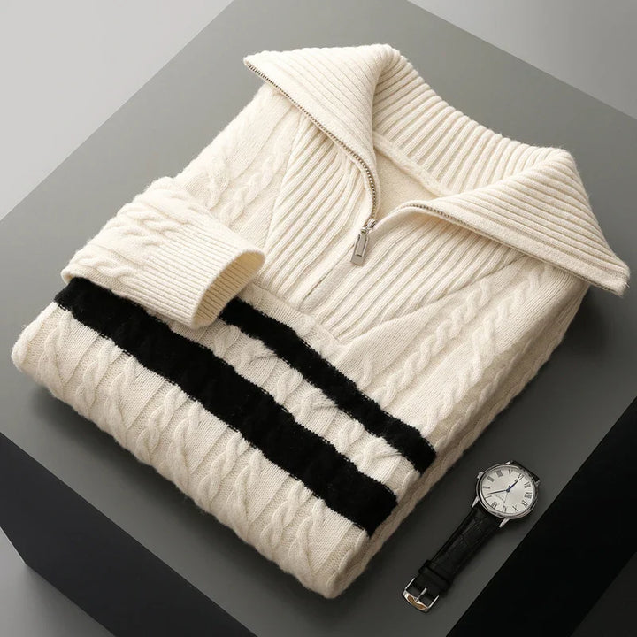 Men's Merino Wool Pullover Beige