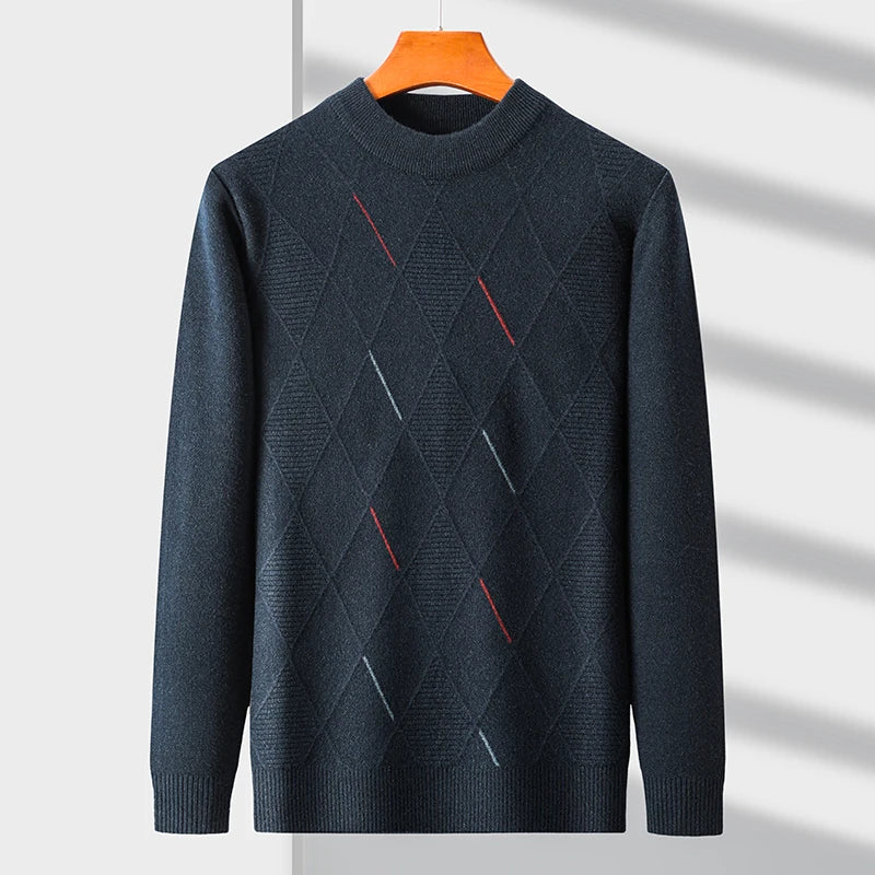 Men's Merino Wool Sweater - Premium Quality Knitwear Black