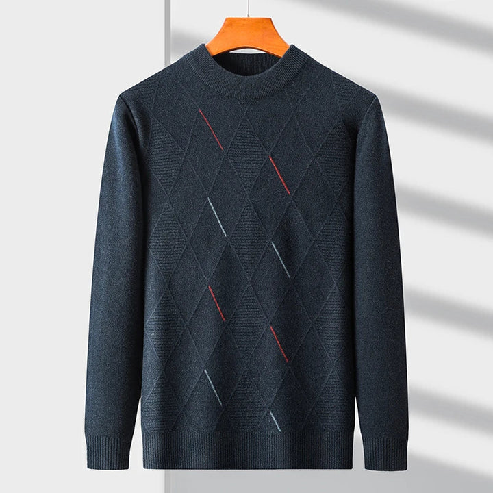 Men's Merino Wool Sweater - Premium Quality Knitwear Black