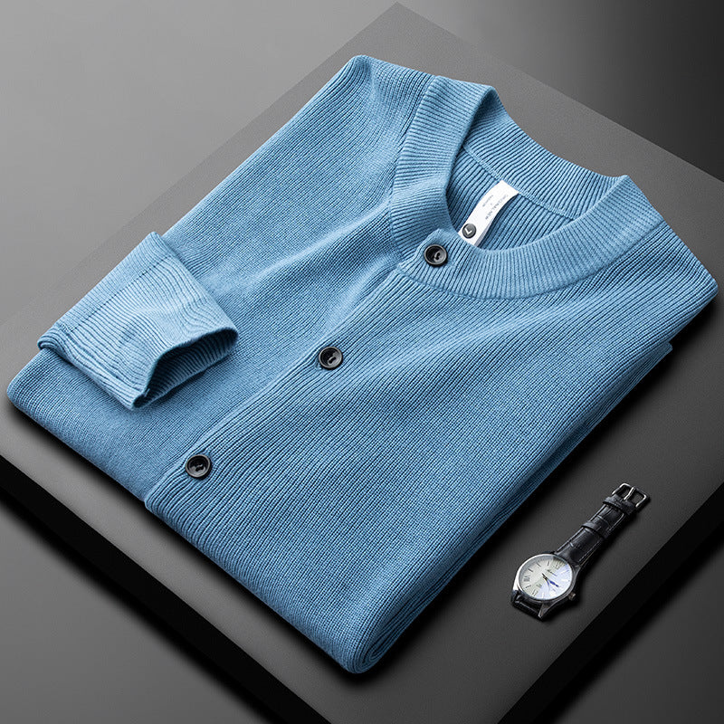 Men's Merino Wool Sweater - Soft & Stylish Knit Blue