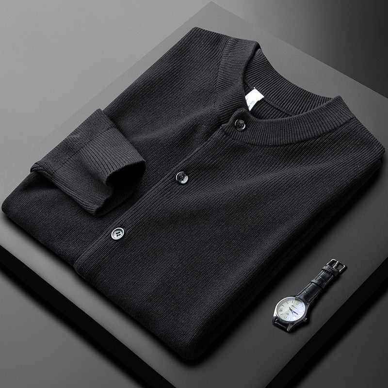 Men's Merino Wool Sweater - Soft & Stylish Knit Black