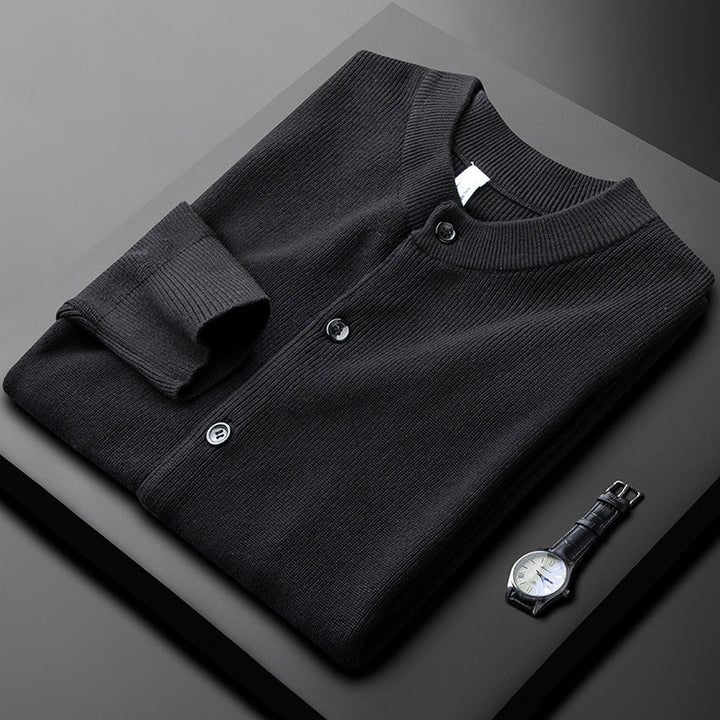 Men's Merino Wool Sweater - Soft & Stylish Knit Black