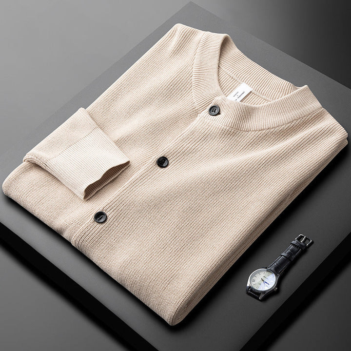 Men's Merino Wool Sweater - Soft & Stylish Knit Beige