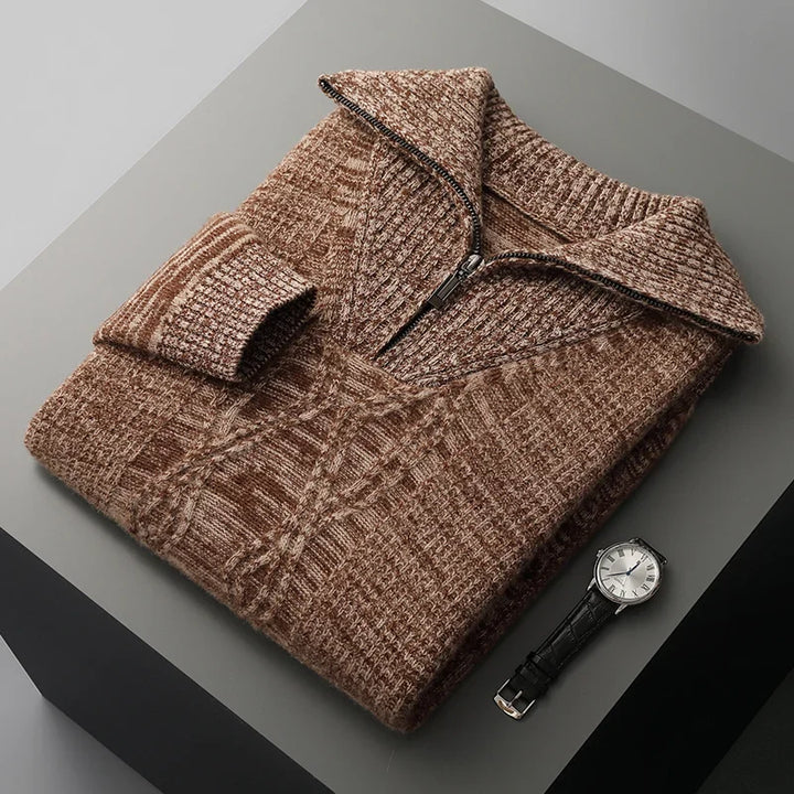 Men's Merino Wool Sweater - Stylish and Comfortable Knitwear Mocha Brown