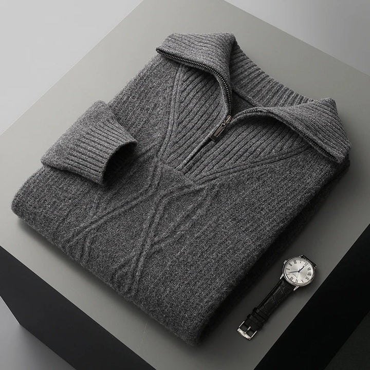 Men's Merino Wool Sweater - Stylish and Comfortable Knitwear Heather Gray