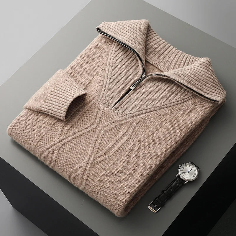 Men's Merino Wool Sweater - Stylish and Comfortable Knitwear Desert Camel