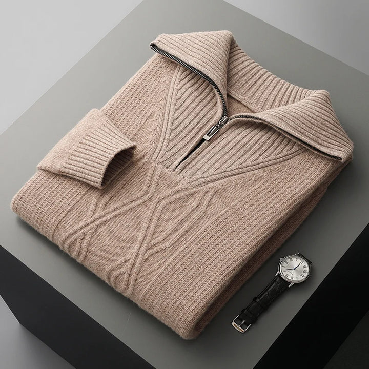 Men's Merino Wool Sweater - Stylish and Comfortable Knitwear Desert Camel