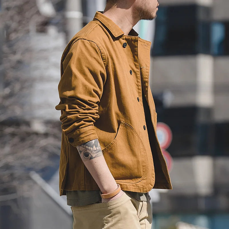 Men's Multi-Pocket Cotton Work Jacket